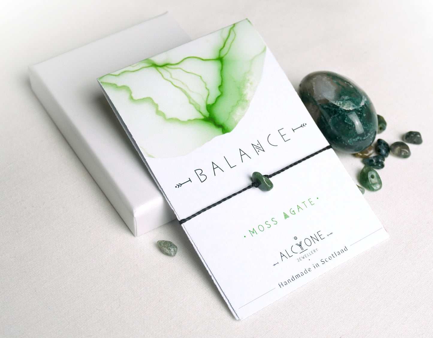 BALANCE - MANIFEST IT! - Moss Agate Crystal Bracelet