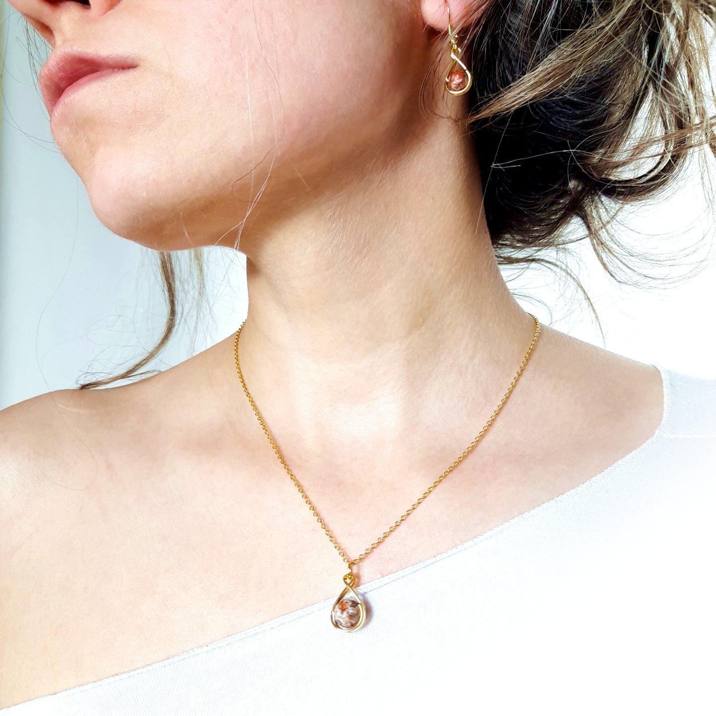 Leopard Skin Jasper Gift Set | LEO Birthstone Jewelry | Crystal of Confidence and Vitality