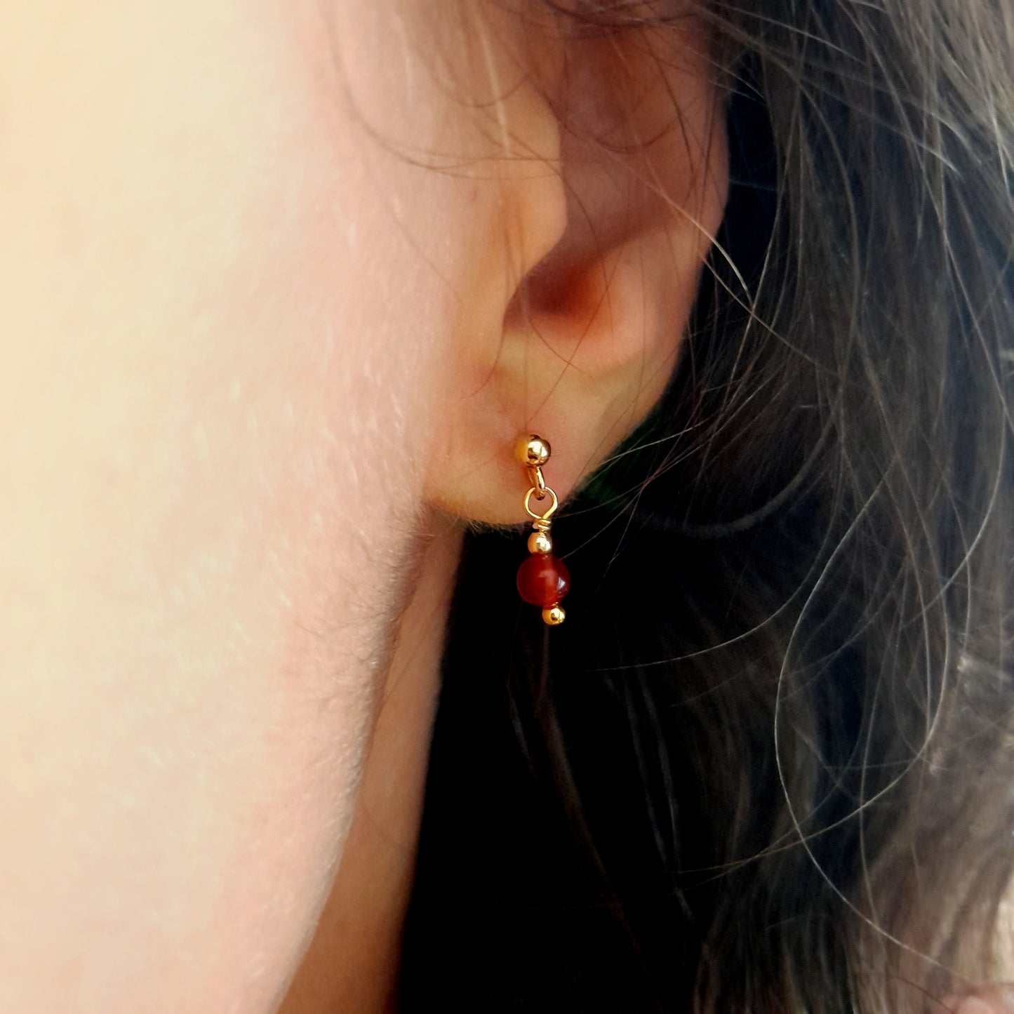 Earrings ARIES Carnelian
