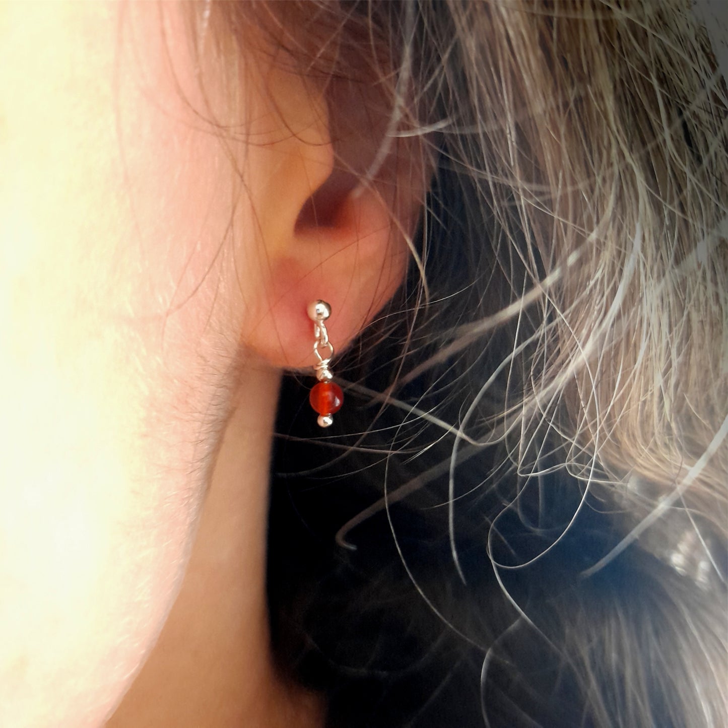 Earrings ARIES Carnelian