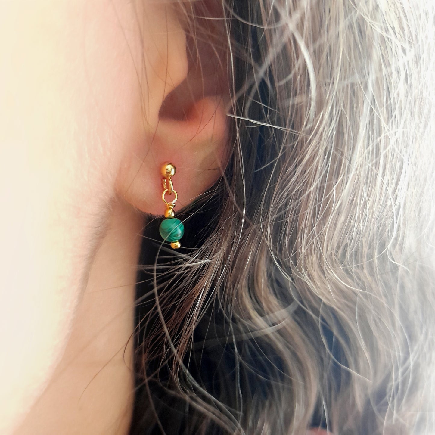 Earrings SCORPIO Malachite