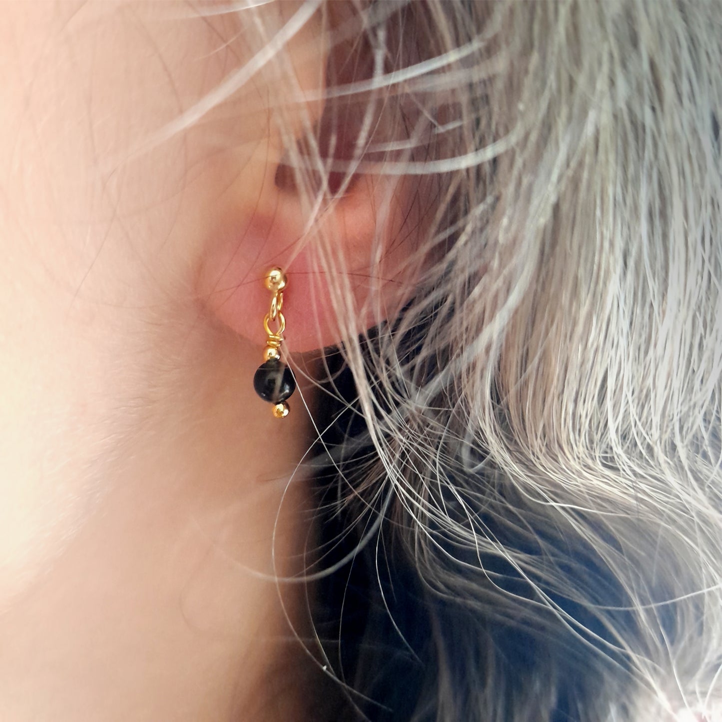 Earrings SAGITTARIUS Black Obsidian