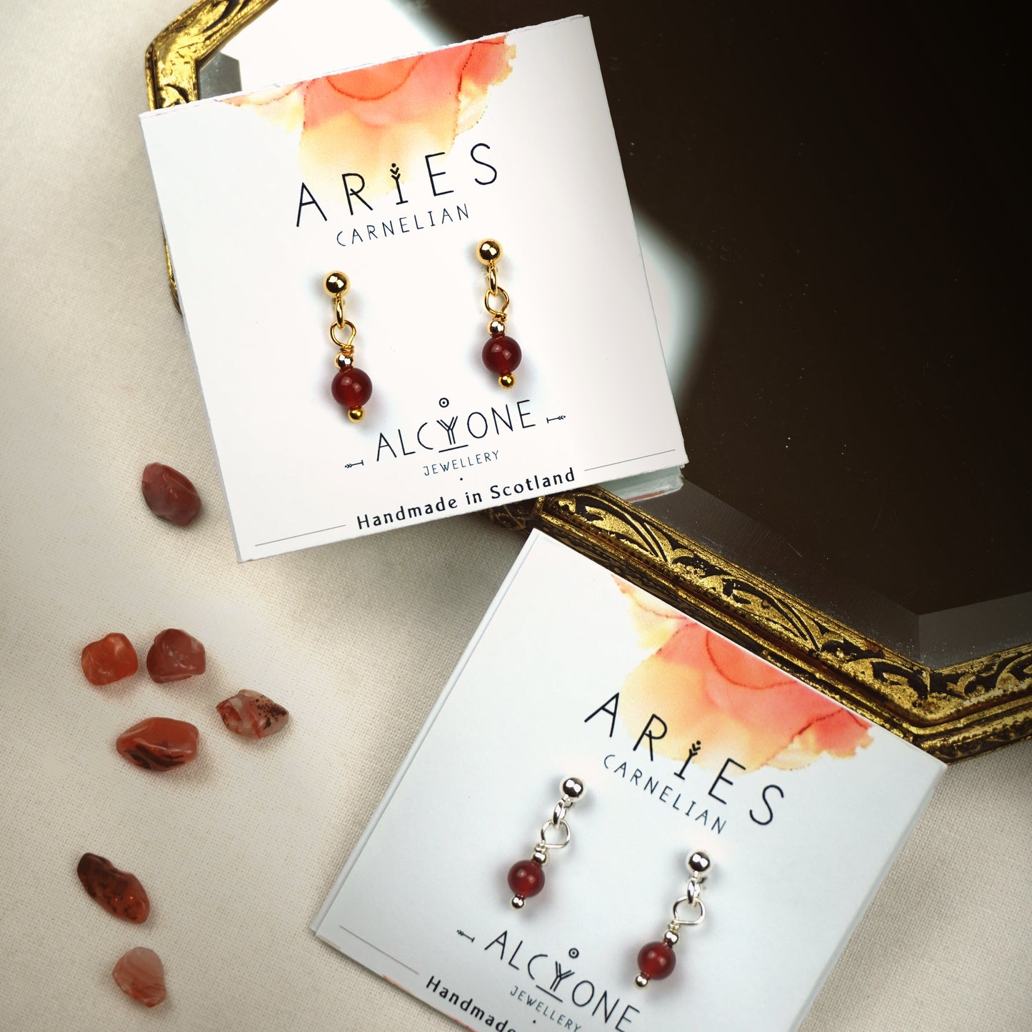 Earrings ARIES Carnelian