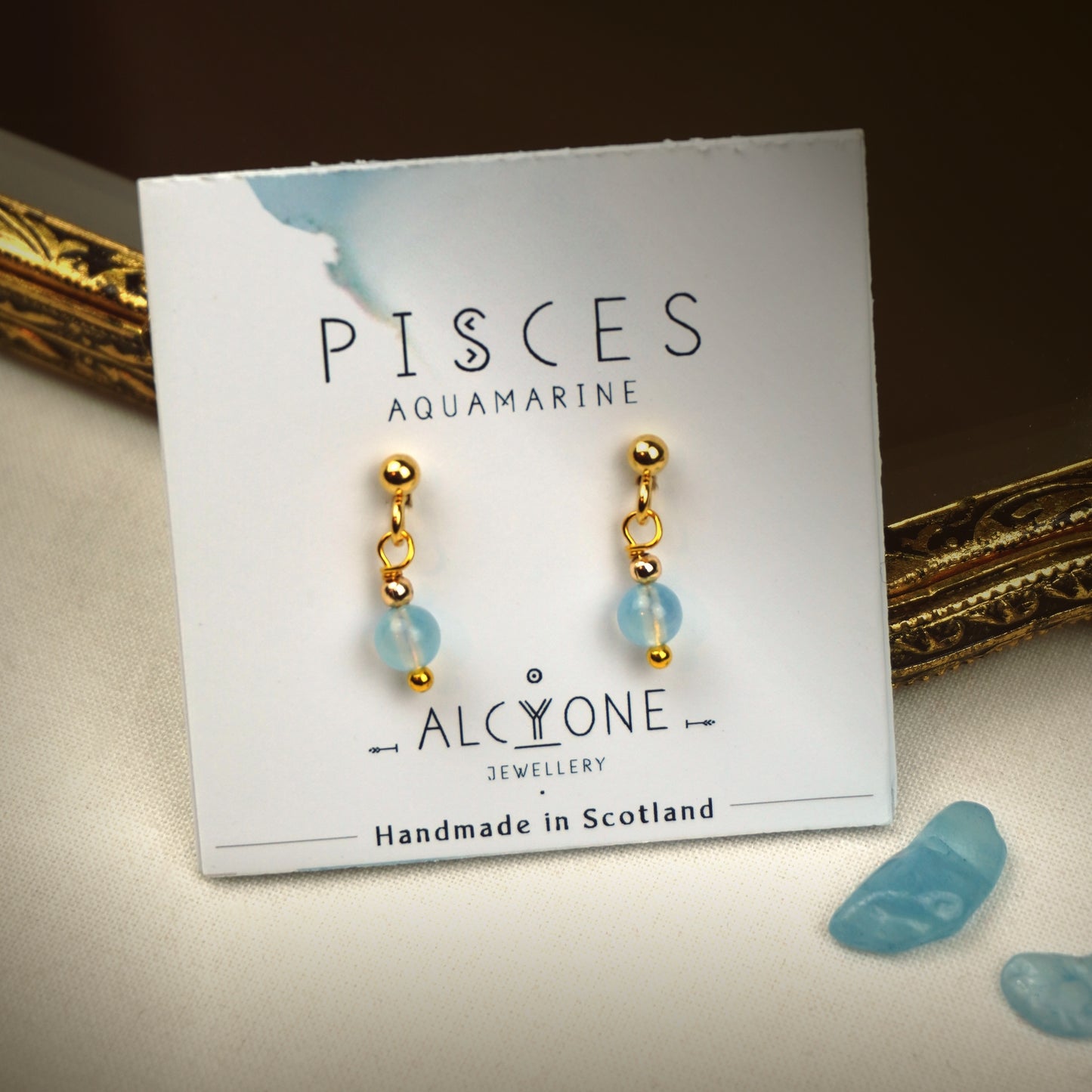 Earrings PISCES Aquamarine