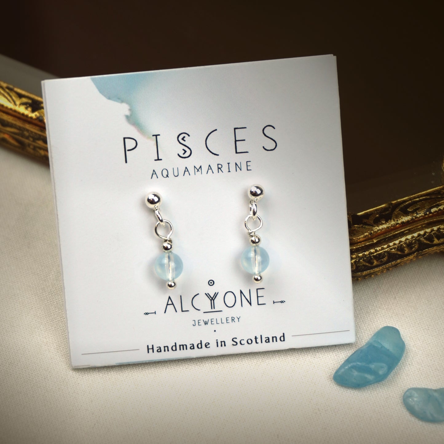 Earrings PISCES Aquamarine