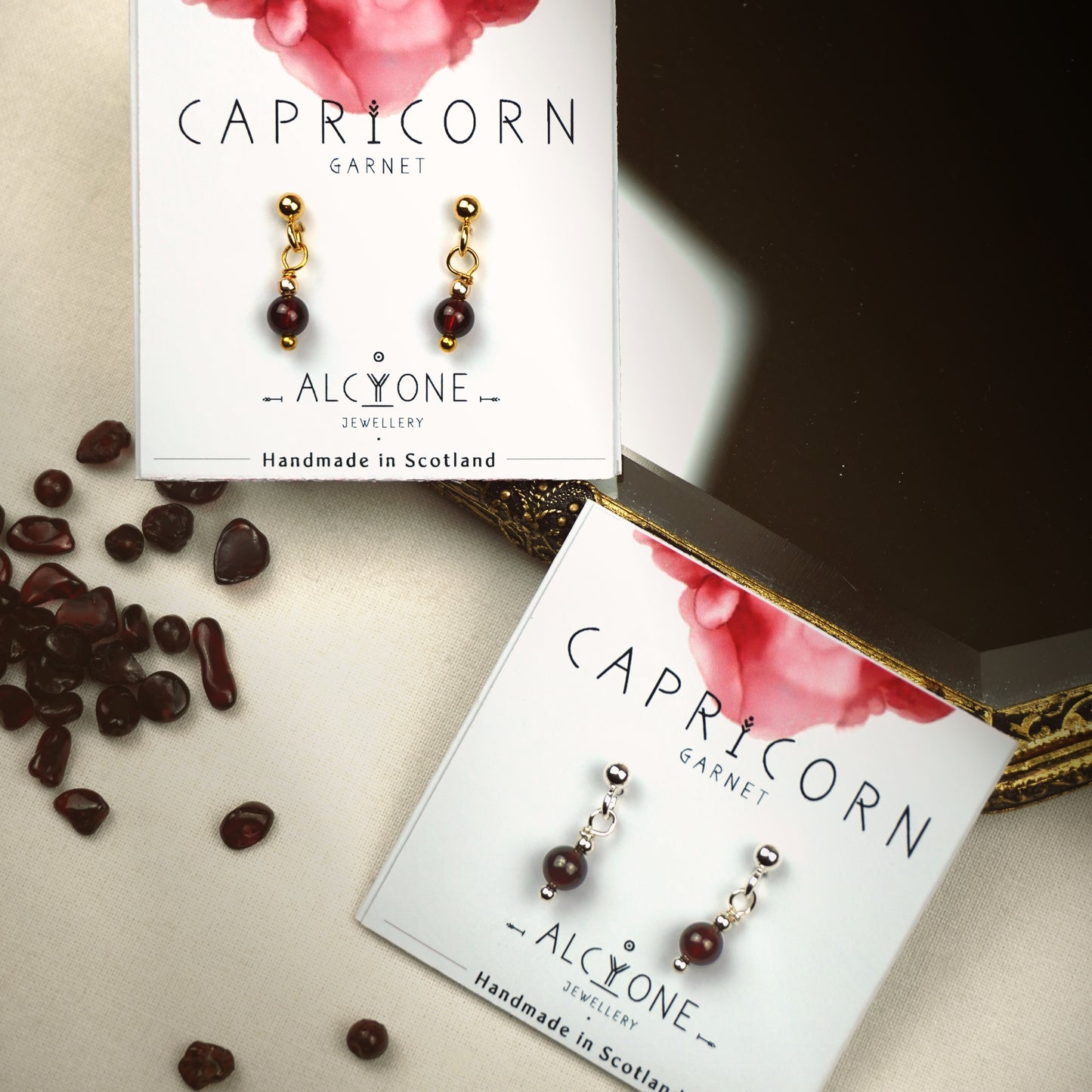 Earrings CAPRICORN Garnet