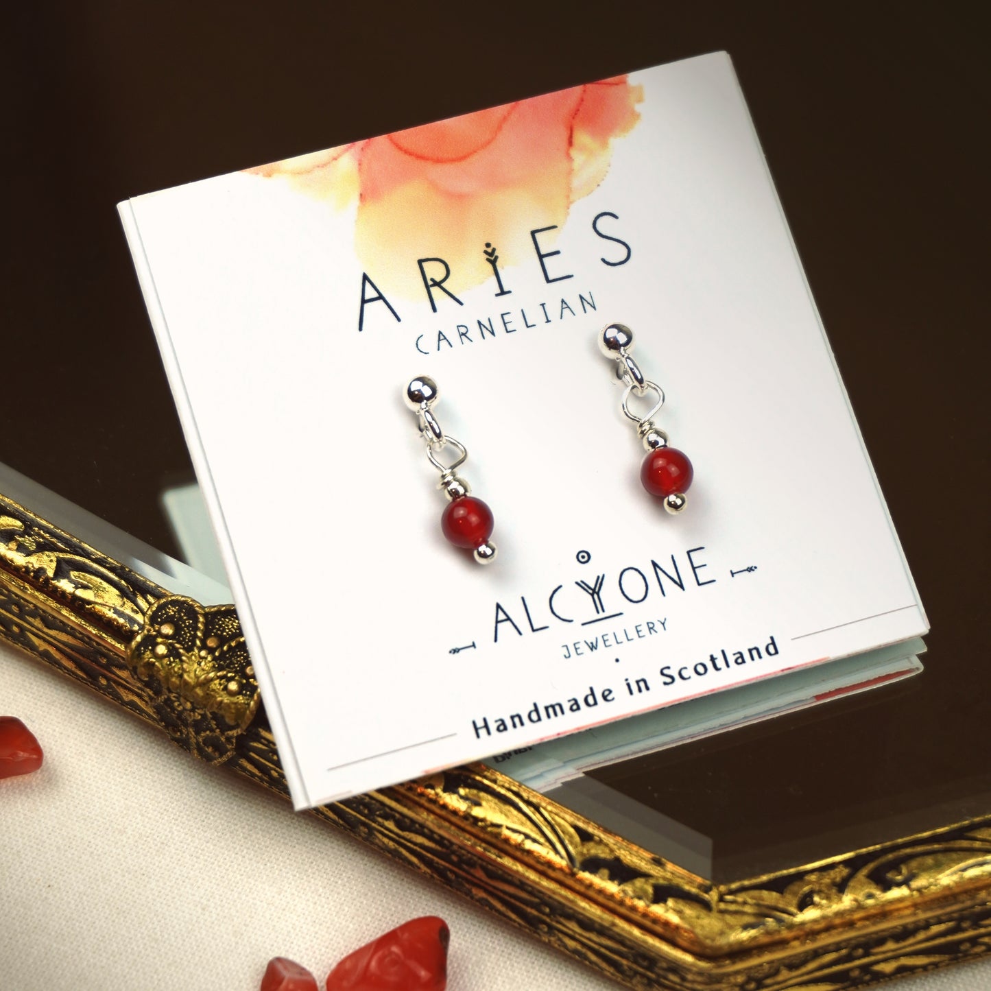 Earrings ARIES Carnelian