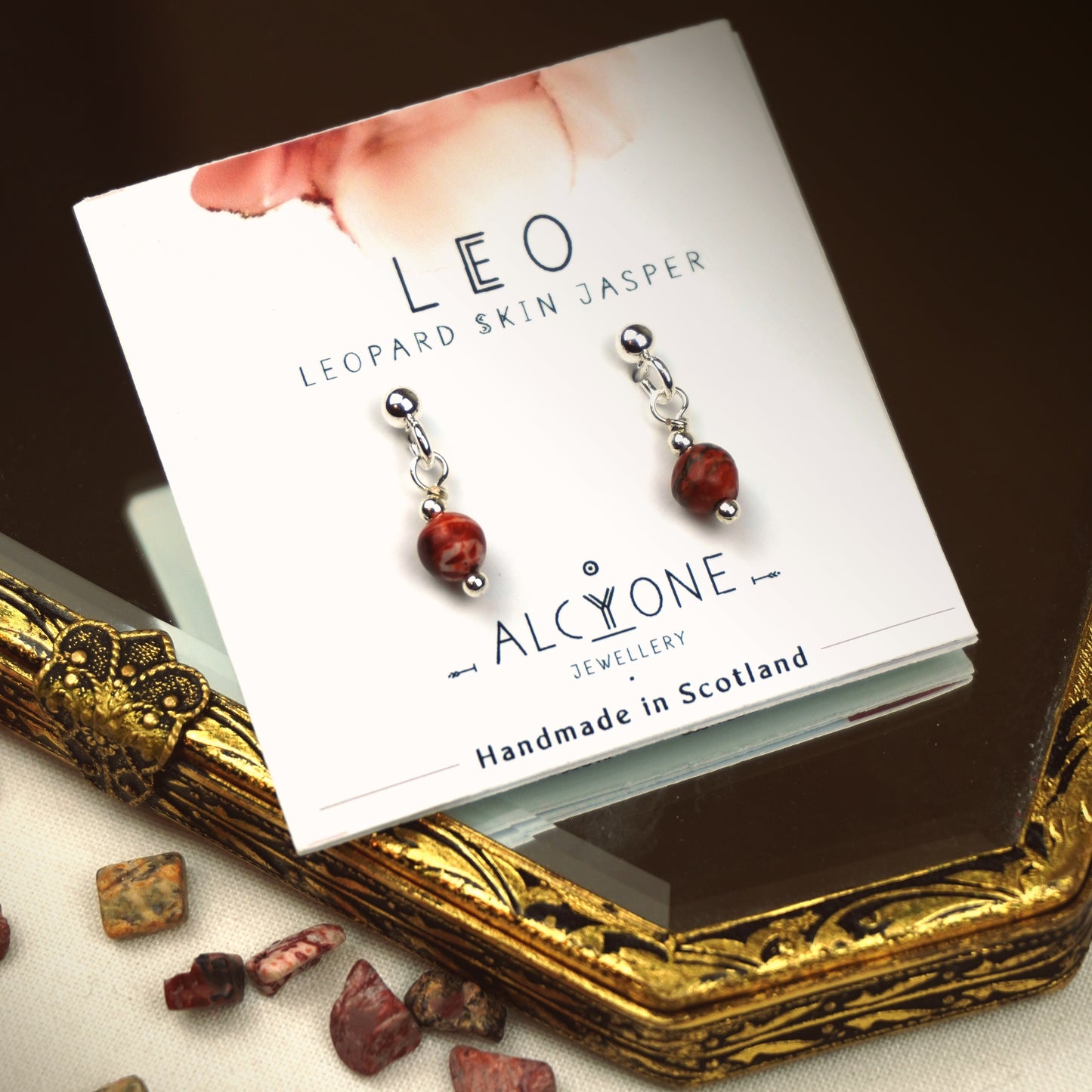 Earrings LEO Leopard Skin Jasper