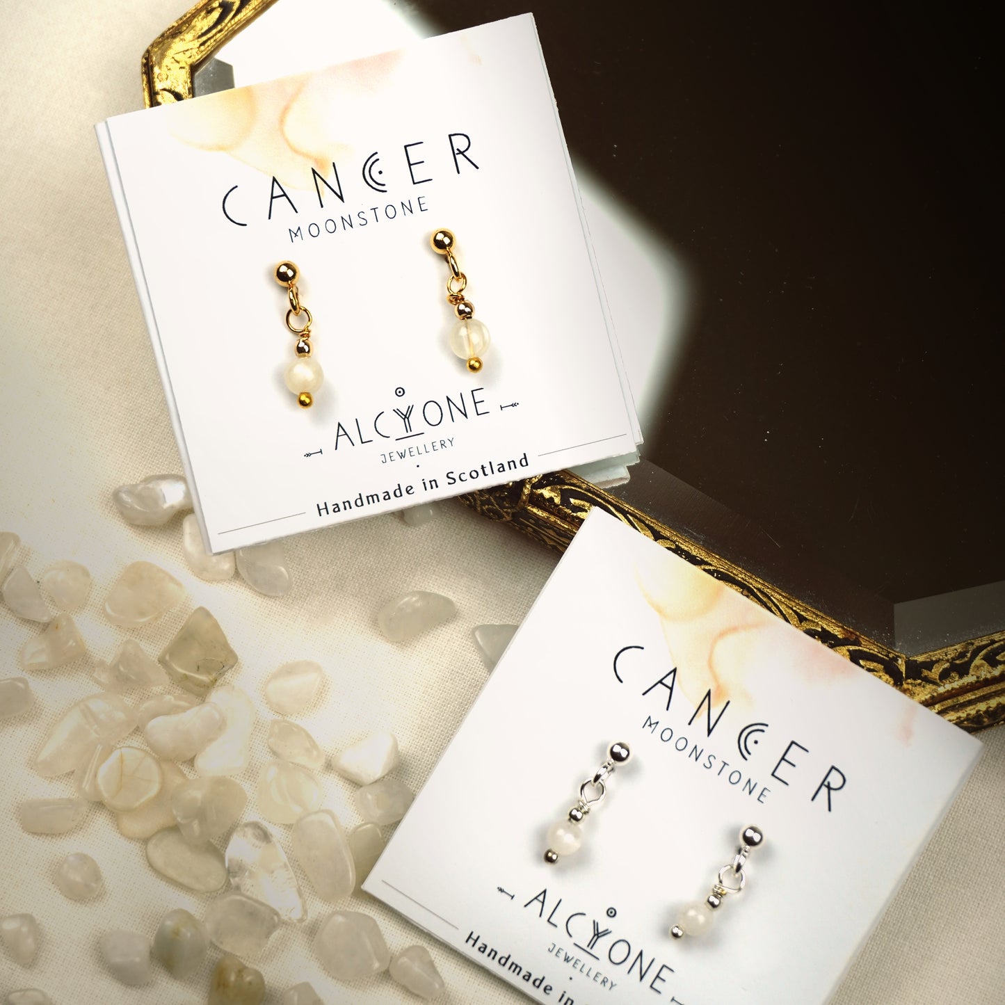 Earrings CANCER Moonstone