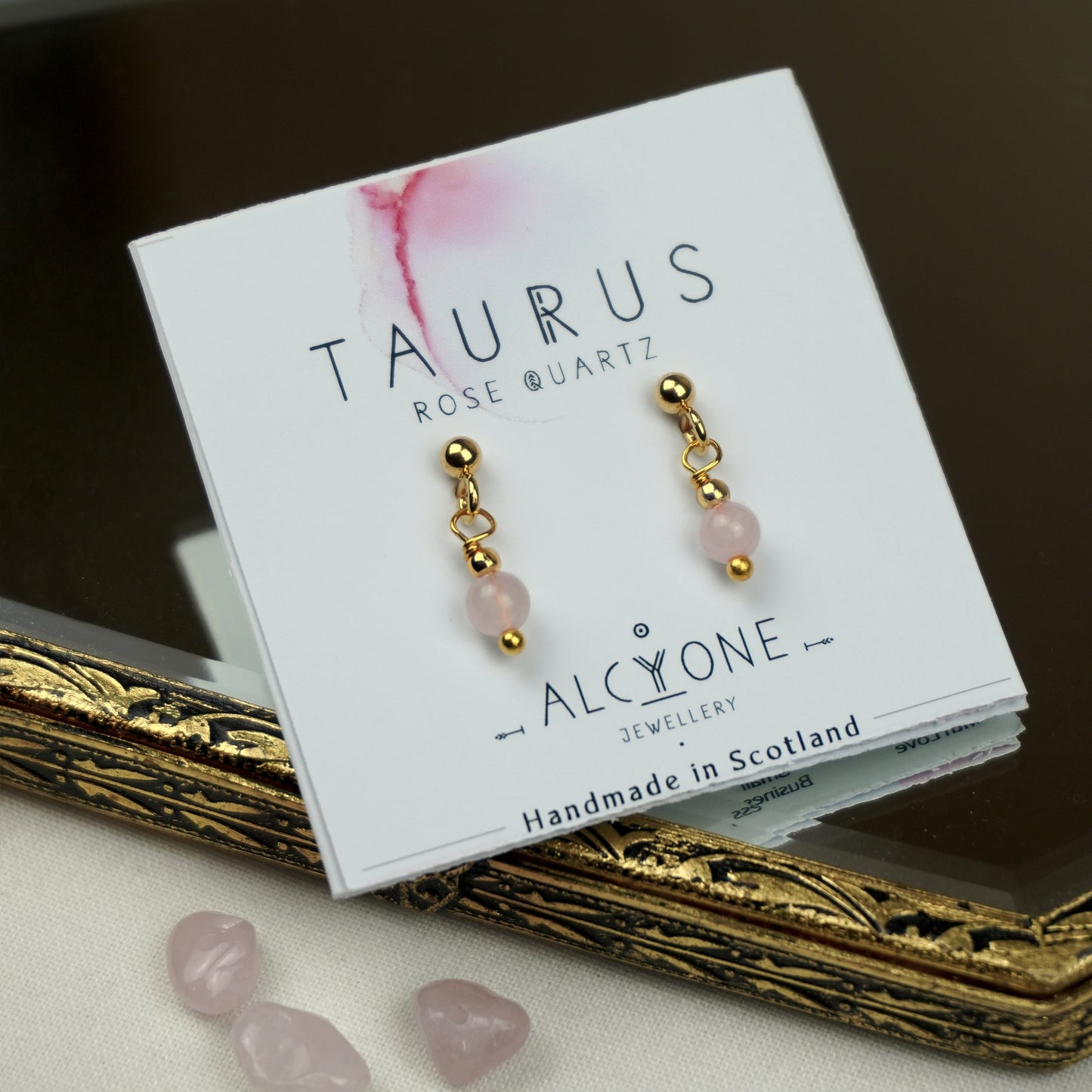 Earrings TAURUS Rose Quartz