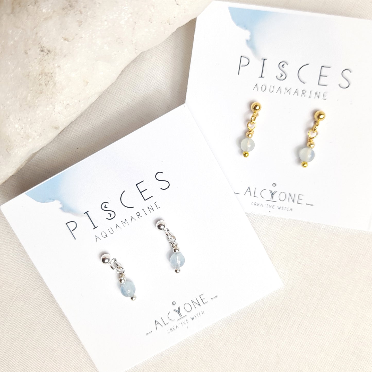 Earrings PISCES Aquamarine