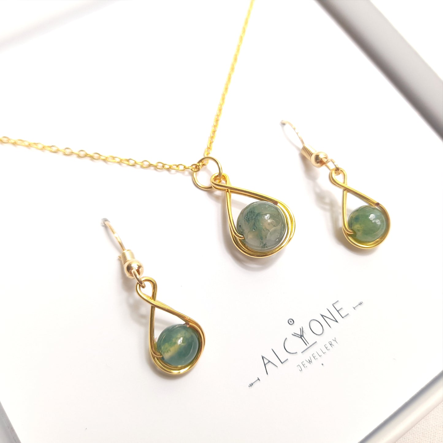 Moss Agate Gift Set - BIRTHSTONE OF VIRGO