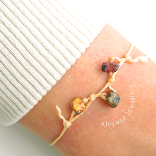 333 - Leopard Skin Jasper Crystal Bracelet