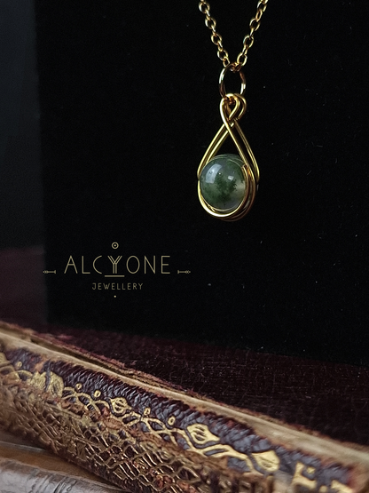 Spellnote Necklace ✦ Moss Agate