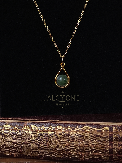 Spellnote Necklace ✦ Moss Agate