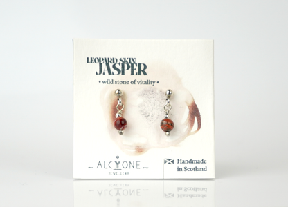 Tiny Leopard Skin Jasper Earrings | Crystal of Vitality & Confidence
