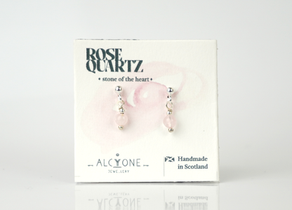 Tiny Rose Quartz Earrings | Dainty Crystal for Love and Harmony