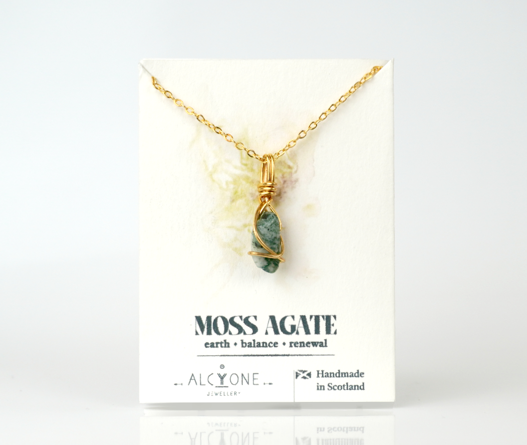 Moss Agate Necklace | Crystal of New Beginnings & Balance