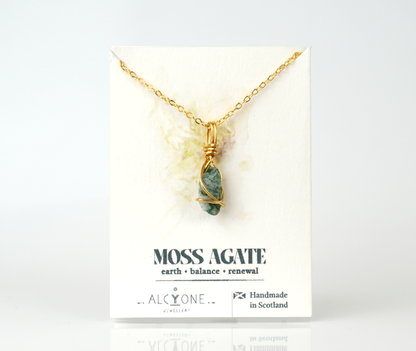 Moss Agate Necklace | Crystal of New Beginnings & Balance
