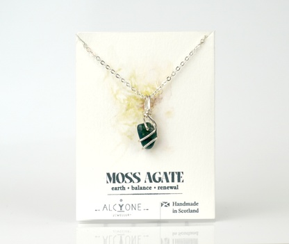 Moss Agate Necklace | Crystal of New Beginnings & Balance