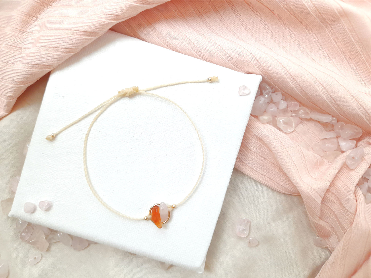 Love and Passion: Carnelian and Rose Quartz Bracelet