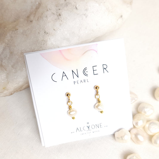 Earrings CANCER Pearl