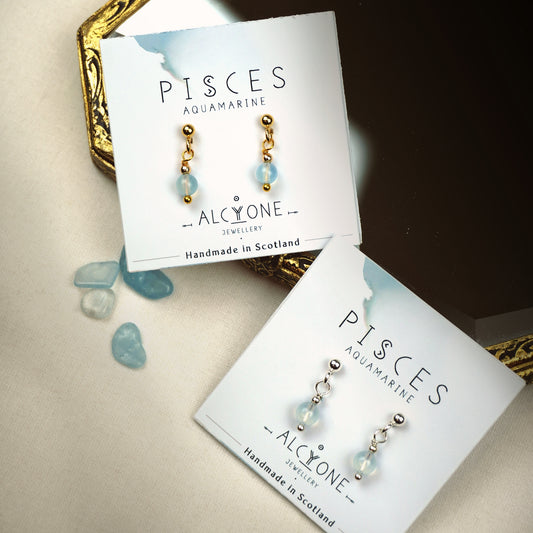 Earrings PISCES Aquamarine