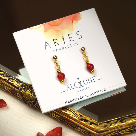 Earrings ARIES Carnelian