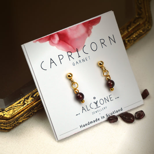 Earrings CAPRICORN Garnet