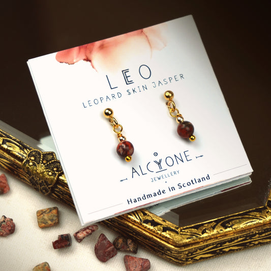 Earrings LEO Leopard Skin Jasper
