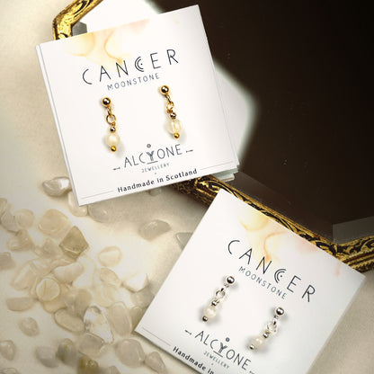 Earrings CANCER Moonstone