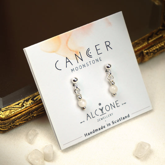Earrings CANCER Moonstone