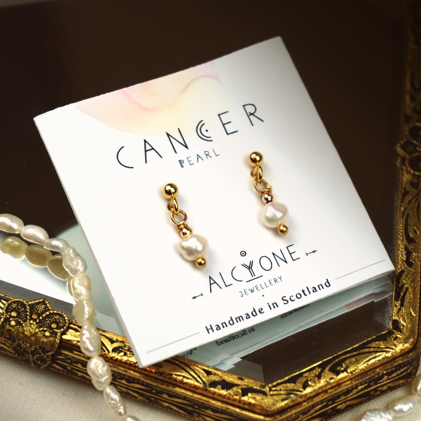 Earrings CANCER Pearl