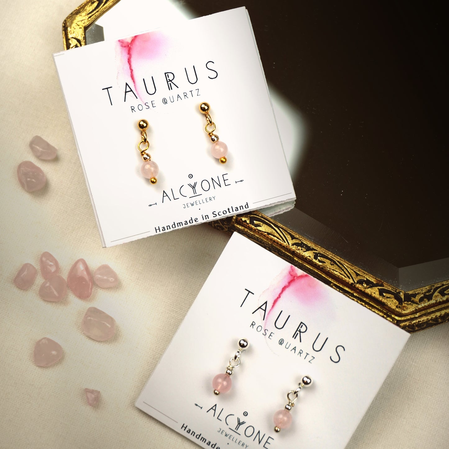 Earrings TAURUS Rose Quartz