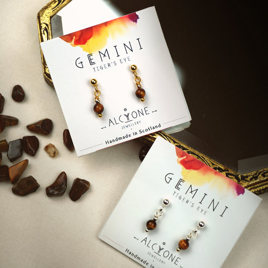 Earrings GEMINI Tiger's Eye