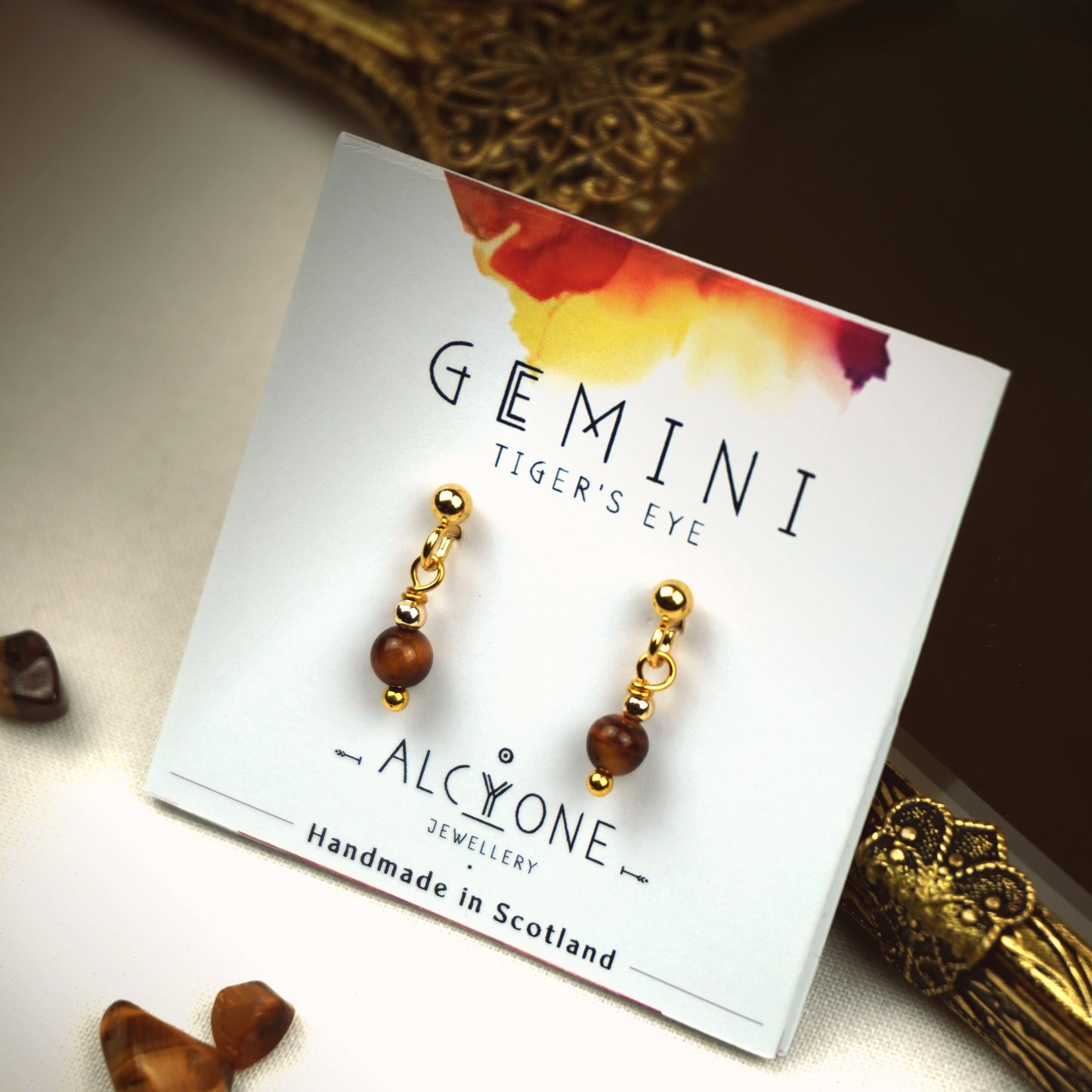 Earrings GEMINI Tiger's Eye