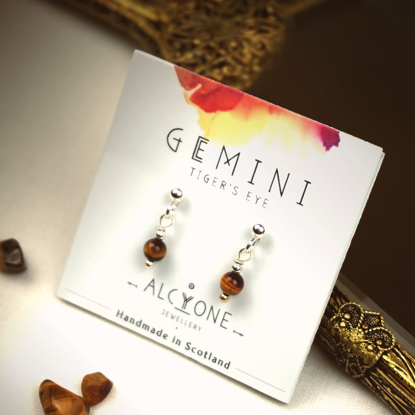 Earrings GEMINI Tiger's Eye