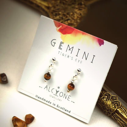 Earrings GEMINI Tiger's Eye