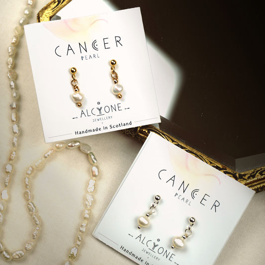Earrings CANCER Pearl