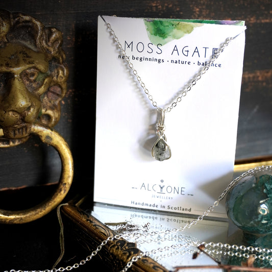 Moss Agate Necklace | Crystal of New Beginnings & Balance