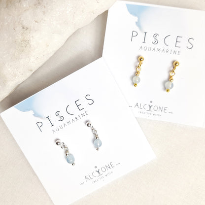 Earrings PISCES Aquamarine