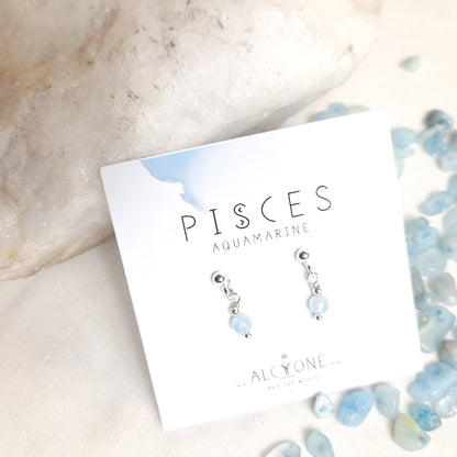 Earrings PISCES Aquamarine