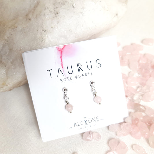 Earrings TAURUS Rose Quartz