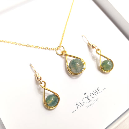 Moss Agate Gift Set - BIRTHSTONE OF VIRGO