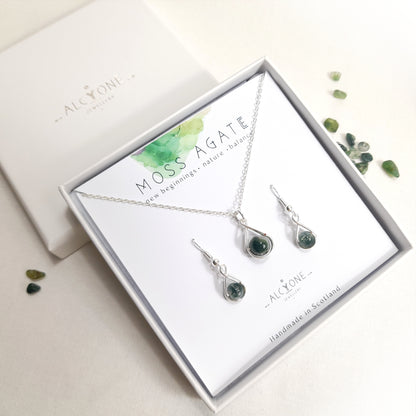 Moss Agate Gift Set - BIRTHSTONE OF VIRGO